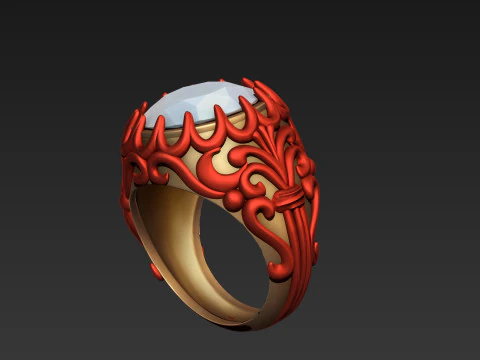 Round Filigree Ring 3D Print Model