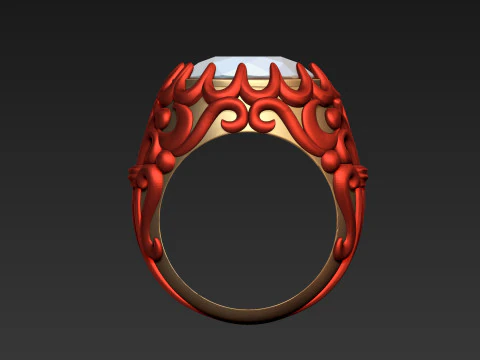 Round Filigree Ring 3D Print Model
