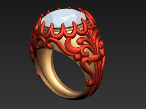 Round Filigree Ring 3D Print Model