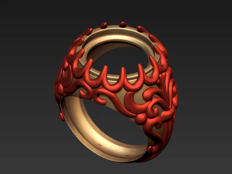 Round Filigree Ring 3D Print Model