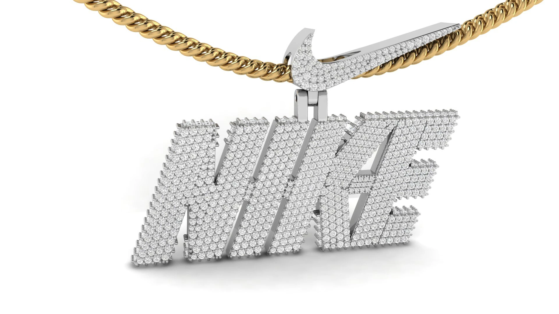 Diamond Nike Pendant With Logo Bail 3D Print Model .c4d .max .obj .3ds .fbx .stl .blend 