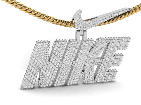 Diamond Nike Pendant With Logo Bail Model do druku 3D