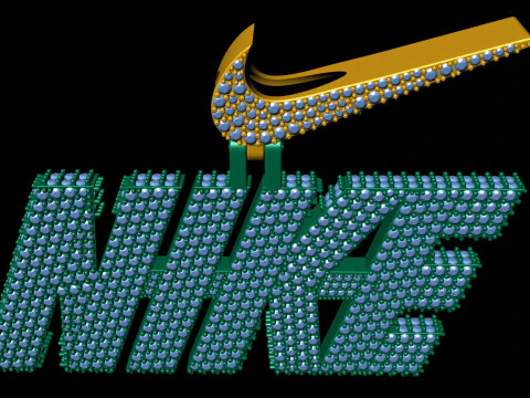 Diamond Nike Pendant With Logo Bail 3D Print Model