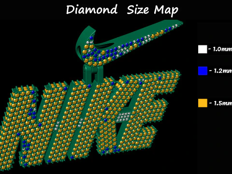 Diamond Nike Pendant With Logo Bail 3D Print Model