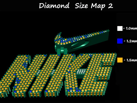 Diamond Nike Pendant With Logo Bail 3D Print Model
