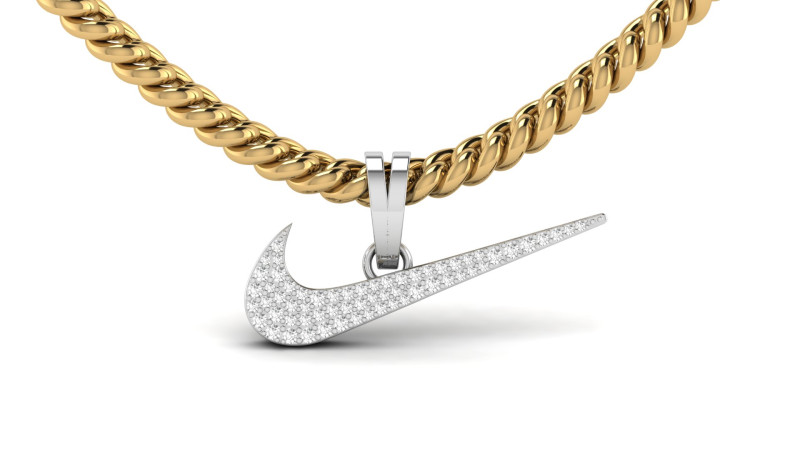 Nike Logo Pendant 3D प्रिंट मॉडल .c4d .max .obj .3ds .fbx .stl .blend