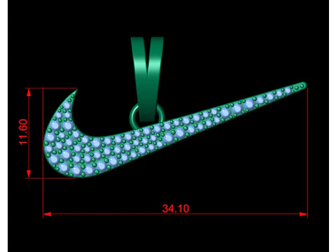 Nike Logo Pendant 3D Print Model