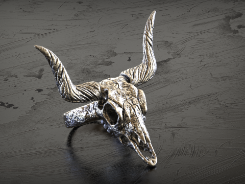 Longhorn Skull Ring 3Dプリントモデル