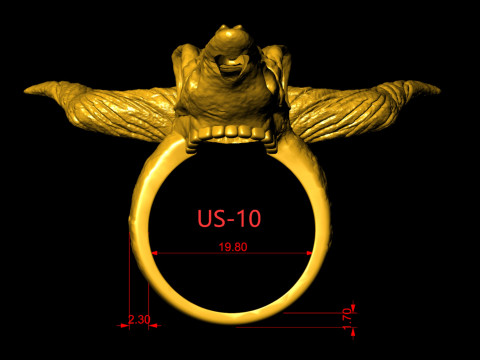 Longhorn Skull Ring 3D Print Model