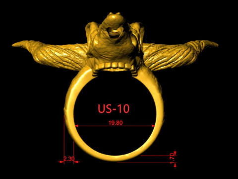 Longhorn Skull Ring 3D Print Model