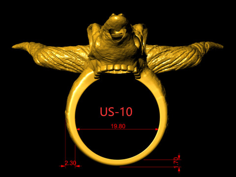 Longhorn Skull Ring 3D Print Model