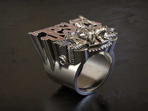 Jesus Praying Hands Signet Ring 3D Print Model