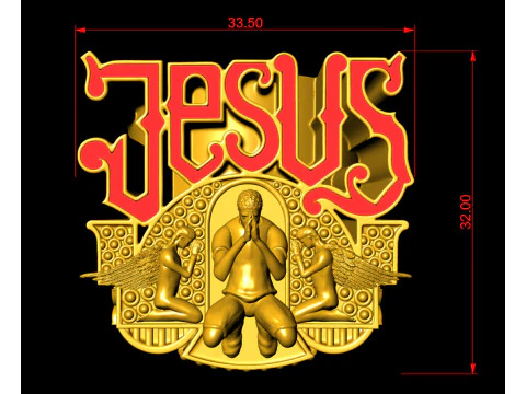 Jesus Praying Hands Signet Ring 3D Print Model