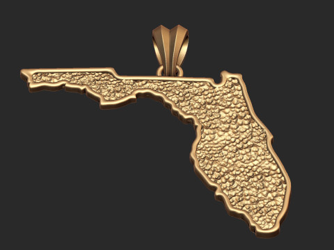 Plain Florida Hammer Texture Pendant 3D प्रिंट मॉडल