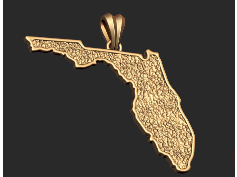 Plain Florida Hammer Texture Pendant 3D प्रिंट मॉडल