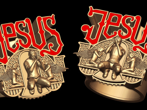 Jesus Signet Ring 3Dプリントモデル