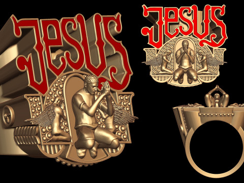 Jesus Signet Ring 3D 프린트 모델