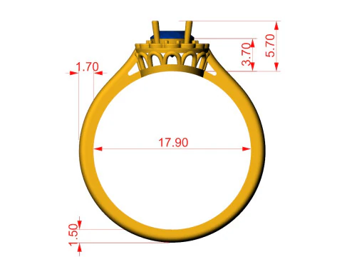 Engagement Ring 013 3D Print Model
