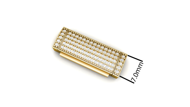 7mm Rectangular Diamond Flip Lock Box for Jewelery Model do druku 3D .c4d .max .obj .3ds .fbx .stl .blend