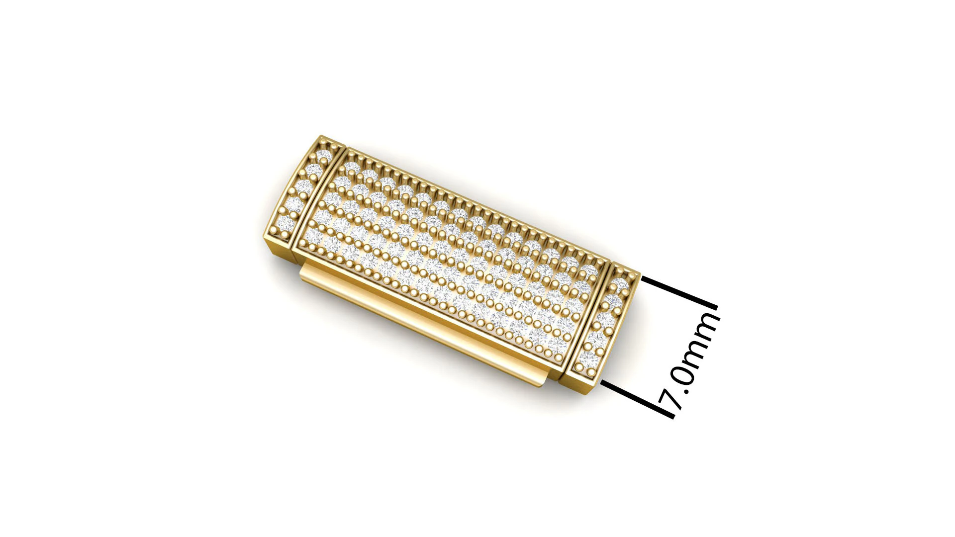 7mm Rectangular Diamond Flip Lock Box for Jewelery 3D Print Model .c4d .max .obj .3ds .fbx .stl .blend 