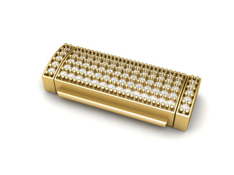 7mm Rectangular Diamond Flip Lock Box for Jewelery Model do druku 3D
