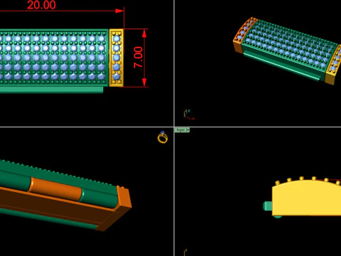 7mm Rectangular Diamond Flip Lock Box for Jewelery 3D Print Model