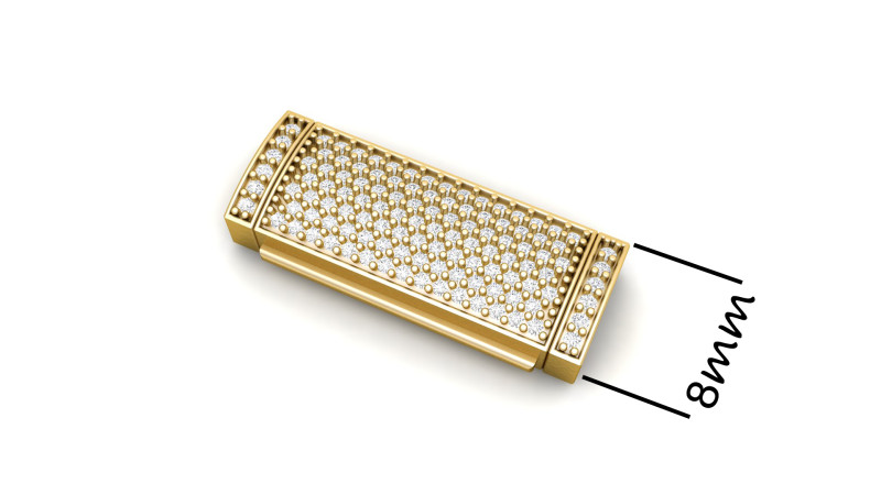 8 mm Diamond Lock Box for Jewelry 3D Принт Модель .c4d .max .obj .3ds .fbx .stl .blend