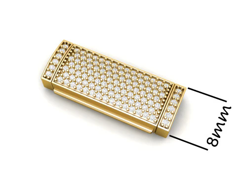 Коробка с алмазным замком 8 мм для ювелирных изделий 3D Принт Модель