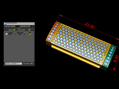8 and half mm Diamond Lock Box Model Cetak 3D