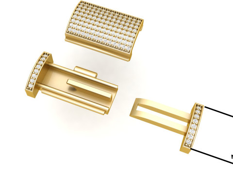 Jewelry Accessories 12MM Diamond Bracelet Lock Box Modelo de Impressão 3D