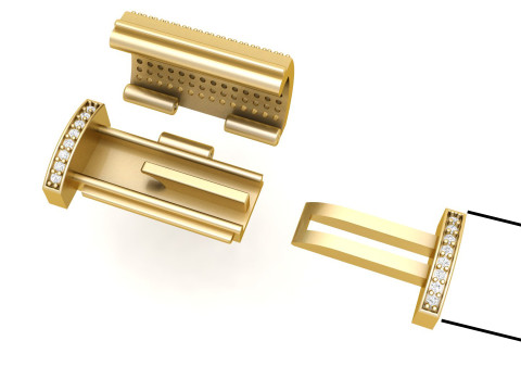 Jewelry Accessories 12MM Diamond Bracelet Lock Box Modelo de Impressão 3D