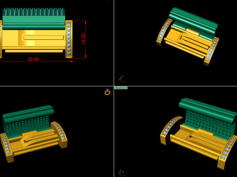 Jewelry Accessories 12MM Diamond Bracelet Lock Box Modelo de Impressão 3D