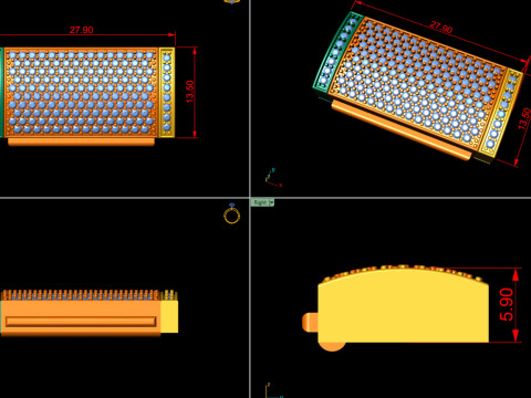 13 and half mm box Diamond Lock Box for Jewelry Modello di stampa 3D