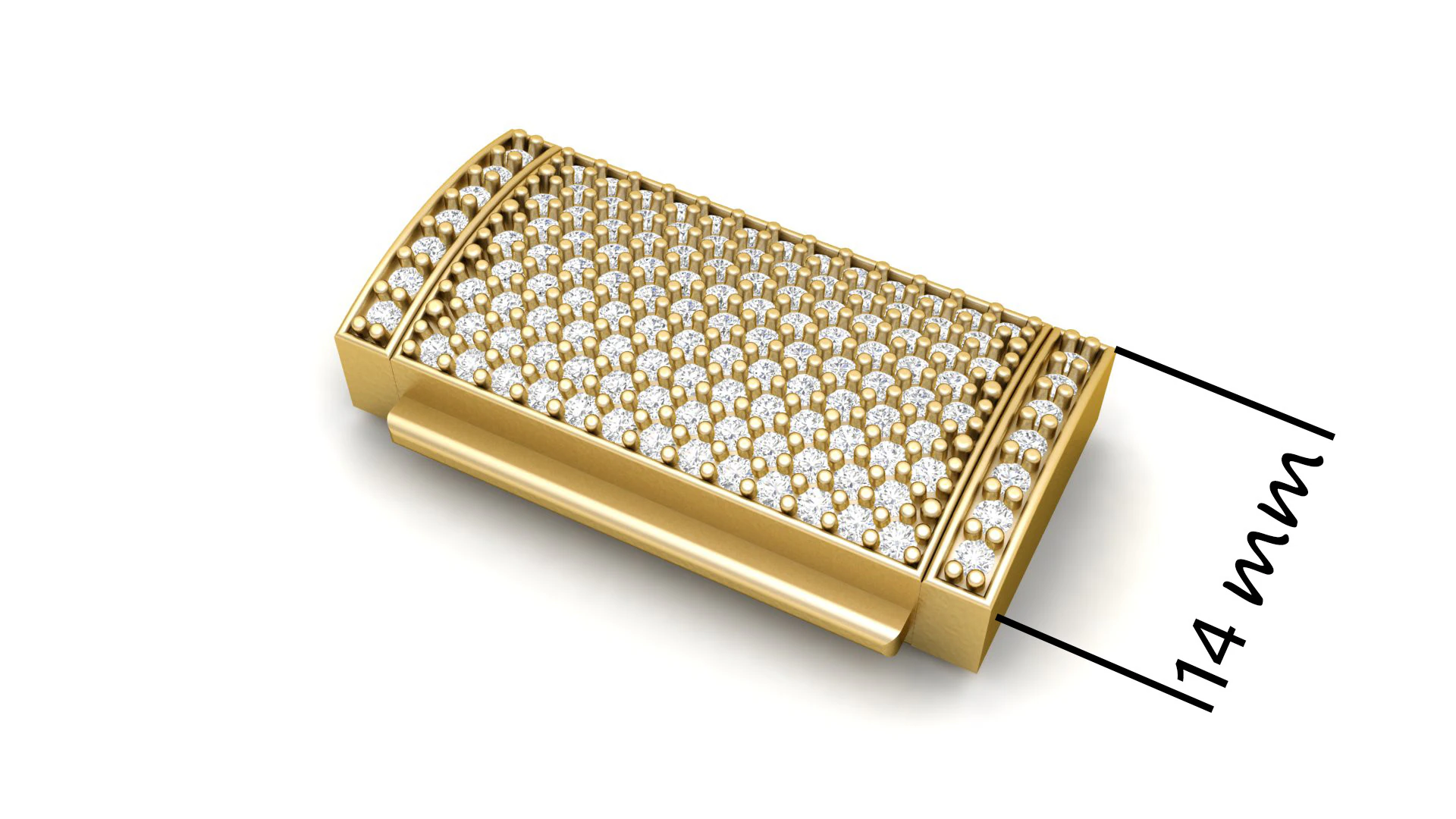 14mm Diamond Lock Box for Jewelry 3D Print Model .c4d .max .obj .3ds .fbx .stl .blend 