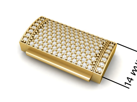 14mm Diamond Lock Box for Jewelry 3Dプリントモデル
