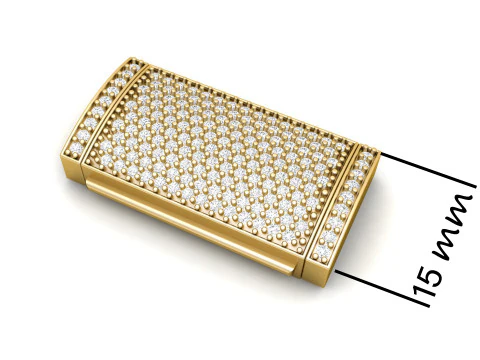 15 mm diamanten slotdoos voor sieraden 3D printmodel