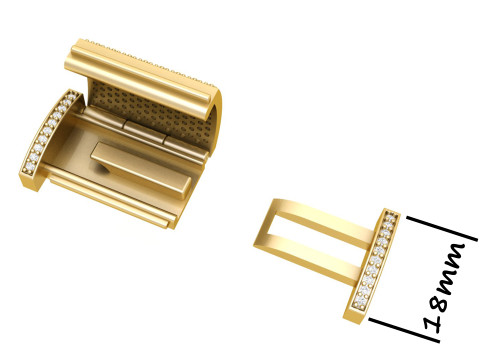 Jewelry Accessories 18 MM Diamond Bracelet Lock Box Modello di stampa 3D