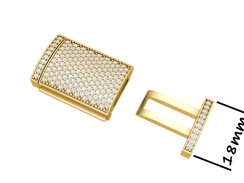 Jewelry Accessories 18 MM Diamond Bracelet Lock Box Modello di stampa 3D
