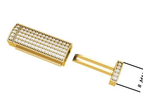 8 MM Diamond Bracelet Lock Box Type 2 Model Cetak 3D