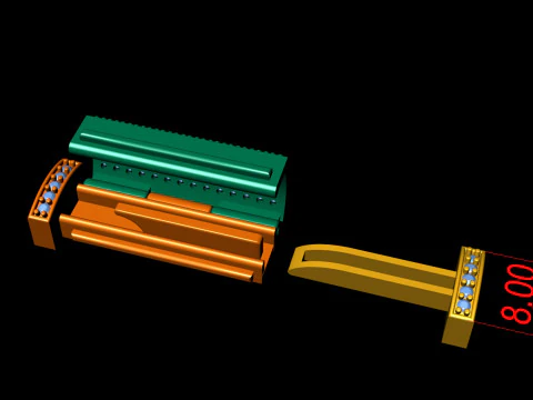 8 MM ダイヤモンド ブレスレット ロック ボックス タイプ 2 3Dプリントモデル