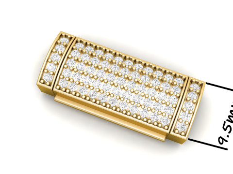9 and Half MM Diamond Lock Box for Jewelry Type 2 3D Print Model