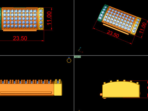 11MM Diamond Bracelet Lock Box Type 2 3D Print Model