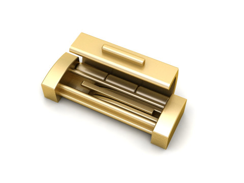 5 Plain Gold Lock Box for Jewelry Modèles 3D en vedette