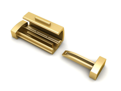 5 Plain Gold Lock Box for Jewelry Modèles 3D en vedette