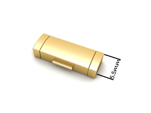 5 and half mm Plain Gold Lock Box for Jewelry 3D Print Model