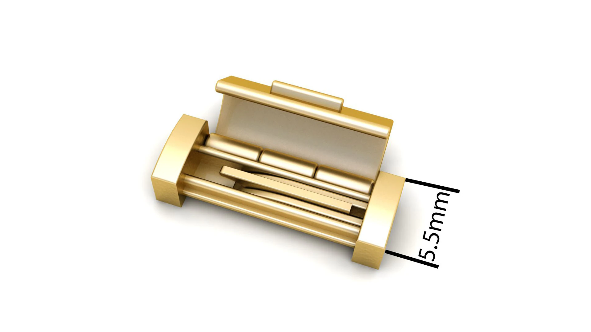 5 and half mm Plain Gold Lock Box for Jewelry 3D Print Model .c4d .max .obj .3ds .fbx .stl .blend 