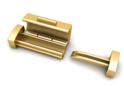 5 and half mm Plain Gold Lock Box for Jewelry Model do druku 3D