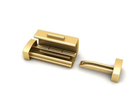 5 and half mm Plain Gold Lock Box for Jewelry 3D Print Model