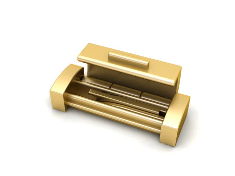 5 and half mm Plain Gold Lock Box for Jewelry 3D Print Model