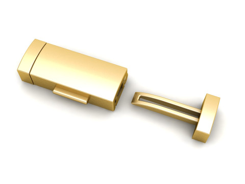 5 and half mm Plain Gold Lock Box for Jewelry Model do druku 3D
